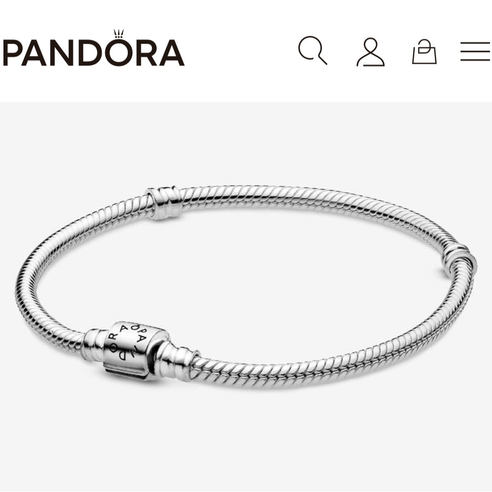 Pandora Moments Barrel Clasp Snake Chain Bracelet